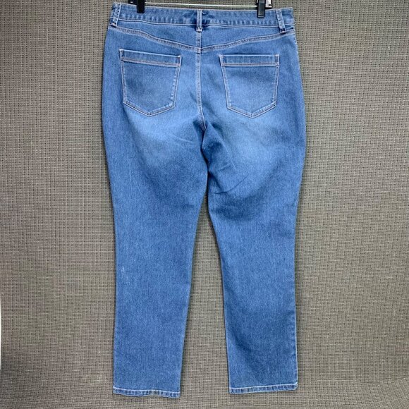 Bandolino Amy Jeans Womens Size 14 Blue jeans Denim Straight Leg Mid Rise - Picture 2 of 9